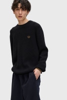 եåɥڥ꡼ FRED PERRY åե륹ƥåѡ [K6507-102 FW25] WAFFLE STITCH JUMPER  ȥåץ  롼ͥå˥å BLACK 谷Ź