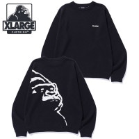 エクストララージ XLARGE OG クルーネックニット [101253015001 FW25] OG CREWNECK KNIT メンズ トップス コットンニット BLACK 正規取扱店|XLARG