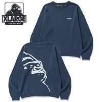 エクストララージ XLARGE OG クルーネックニット [101253015001 FW25] OG CREWNECK KNIT メンズ トップス コットンニット NAVY 正規取扱店|XLARGE