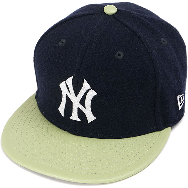 ニューエラ キャップ NEW ERA CAP 59FIFTY 中津川吾郎 ニューヨーク・ヤンキース メルトン [14703383 FW25] 5950 GORO NEYYAN MELTON メンズ・レディース コラボ 帽子 ネイビー/ライトグリーン 正規取扱店