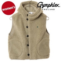 ジムフレックス Gymphlex ボアフーデッド ショートベスト [#GY-A0726 BOA FW25] BOA HOODED SHORT VEST レディース アウター 前ボタン ショート丈 TA