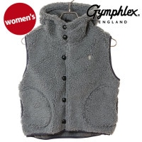 ジムフレックス Gymphlex ボアフーデッド ショートベスト [#GY-A0726 BOA FW25] BOA HOODED SHORT VEST レディース アウター 前ボタン ショート丈 DK