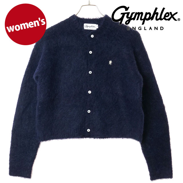 ジムフレックス Gymphlex クルーネック ショートカーディガン [#GY-D0098 SGK FW25] CREW NECK SHORT CARDIGAN レディース トップス 羽織り ショート丈 クロップド丈 DK.NAVY(CREAM) 正規取扱店