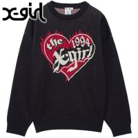 エックスガール X-girl ハートロゴ ジャガードニットトップ [105253015005 FW25] HEART LOGO JACQUARD KNIT TOP レディース xgirl トップス セ