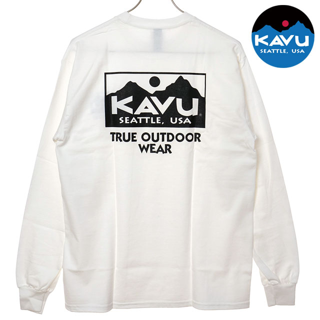 カブー KAVU ロングスリーブ トゥルーロゴTシャツ [19822326 FW25] LS TRUE Logo Tee メンズ トップス カットソー 長袖 クルーネック White/Black 【メール便配送】 正規取扱店