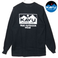 カブー KAVU ロングスリーブ トゥルーロゴTシャツ [19822326 FW25] LS TRUE Logo Tee メンズ トップス カットソー 長袖 クルーネック Black/White 【メ