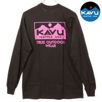 カブー KAVU ロングスリーブ トゥルーロゴTシャツ [19822326 FW25] LS TRUE Logo Tee メンズ トップス カットソー 長袖 クルーネック Dark-Chocolate