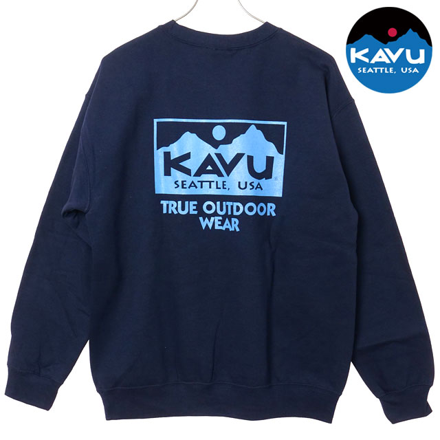 カブー KAVU トゥルーロゴスウェット [19822333 FW25] TRUE Logo Sweat メンズ トップス トレーナー 長袖 クルーネック Navy 正規取扱店