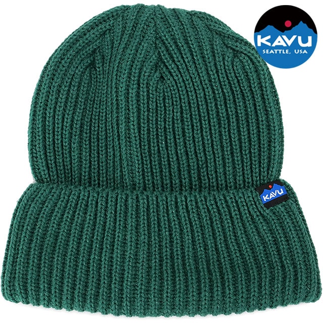 カブー KAVU ニットキャップ トロール [19811234 FW25] Trawler メンズ・レディース 帽子 ニット帽 ビーニー リブニット Emerald 【メール便配送】 正規取扱店
