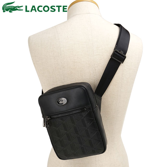 ラコステ LACOSTE モノグラムショルダーバッグ [NH4486MR-000 FW25] メンズ・レディース 鞄 ショルダーバッグ ブラック 正規取扱店