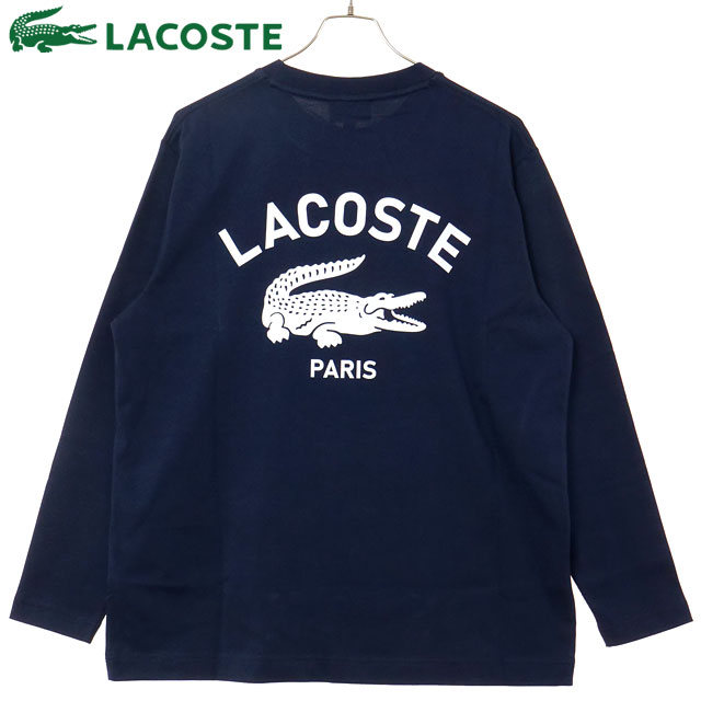 ラコステ LACOSTE PARISロゴヘビーオンスTシャツ [TH9396-99-166 FW25] メンズ トップス 長袖 ネイビー 正規取扱店