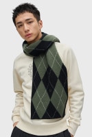 եåɥڥ꡼ FRED PERRY ֥åɥ륹 [C1133-102 FW25]եåɡڥ꡼ FREDPERRY BRUSHED ARGYLE SCARF 󥺡ǥ ʪ ˥åȥޥե顼 Υ ɴ BLACK 谷Ź
