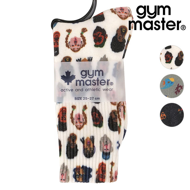 ジムマスター GYM MASTER ハッピーペイントクルーソックス [G857329 FW25] メンズ・レディース 靴下 クルー丈 総柄 【メール便配送】 正規取扱店