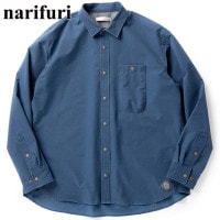 ナリフリ narifuri NFC ピグメントメッシュシャツ [NF4059-084 FW25] メンズ トップス 長袖 ストレッチ アウトドア カジュアル INDIGO 正規取扱店|narifuri