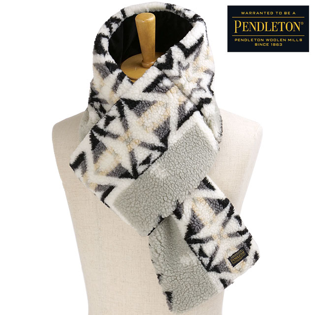 ペンドルトン PENDLETON ボアマフラー [PDT-000-253023 FW25] BOA MUFFLER メンズ・レディース フリース ストール ネックウォーマー ジャガードボア GREY 正規取扱店