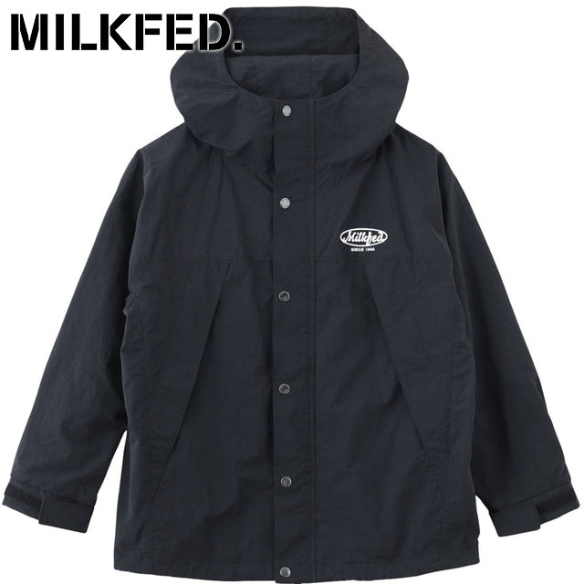ミルクフェド MILKFED. ミルクフェド マウンテンジャケット [103253021005 FW25] MILKFED. MOUNTAIN JACKET レディース ライトアウター パーカー アウトドア ナイロン BLACK 正規取扱店