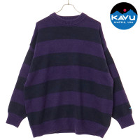 カブー KAVU ボーダーニット [19823012 FW25] Border Knit メンズ トップス クルーネックセーター Purple/Navy 正規取扱店|KAVU（カブー）