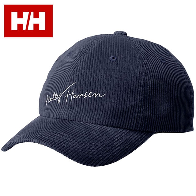 ヘリーハンセン HELLY HANSEN コーデュロイロゴキャップ [HC92592-DN FW25] Corduroy Logo Cap メンズ・レディース 帽子 フリーサイズ サイズ調節可能 ディープネイビー 正規取扱店