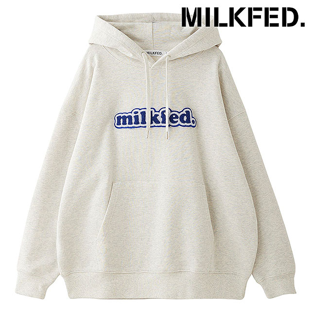 ミルクフェド MILKFED. クーパーロゴ ワイドスウェットフーディー [103253012007 FW25] COOPER LOGO WIDE SWEAT HOODIE レディース トップス プルパーカー 裏毛 OATMEAL 正規取扱店