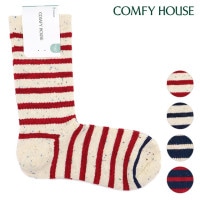 コンフィーハウス Comfy House コットンネップボーダー・クルー [CHL250CR2 FW25] メンズ・レディース 靴下 日本製 クルー丈ソックス 【メール便配送】 正規取扱店|Comfy