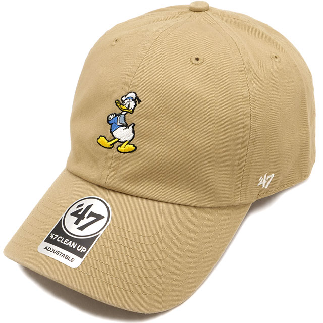 フォーティーセブン '47 キャップ クリーンナップ ディズニー ドナルドダック [14865168 FW25] '47 CLEAN UP Disney Donald Duck メンズ・レディース 帽子 サイズ調整可能 KHAKI 正規取扱店