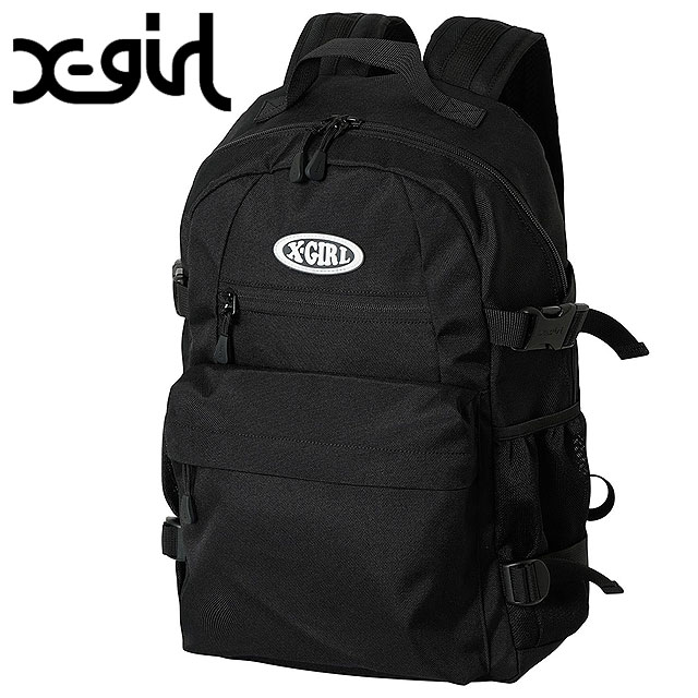 エックスガール X-girl リュック オーバルロゴ バックパック [105231053007 SS23] OVAL LOGO BACK PACK メンズ・レディース xgirl 鞄 バッグ デイパック BLACK 正規取扱店