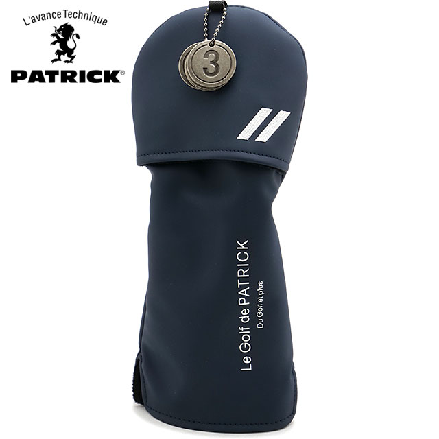 パトリック ゴルフ PATRICK GOLF フェアウェイウッド用ヘッドカバー [241-822 FW24] HEAD COVER FW 200cc対応 番手変換プレート付き NVY ネイビー系 正規取扱店