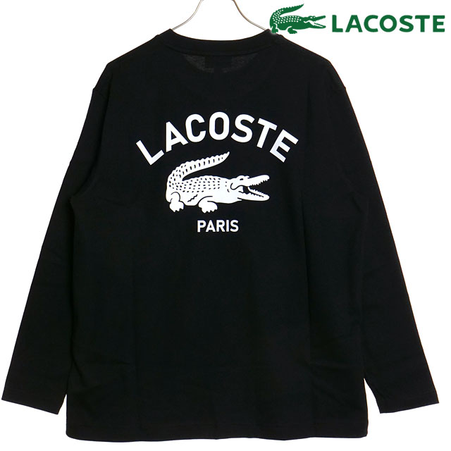 ラコステ LACOSTE PARISロゴヘビーオンスTシャツ [TH9396-99-031 FW24] メンズ トップス カットソー 長袖 BLACK 正規取扱店