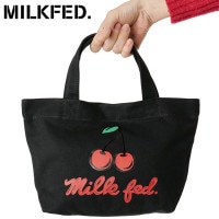 ミルクフェド MILKFED. チェリーミニトート [103251053001 SS25] CHERRY MINI TOTE レディース 鞄 ハンドバッグ ランチバッグ BLACK 【メール便配送】 