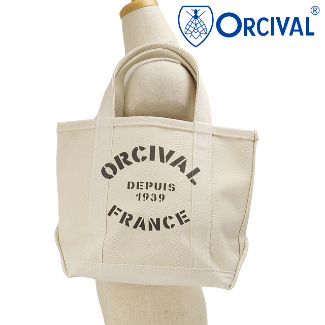 オーシバル ORCIVAL プリントトートバッグ スモール [OR-H0361-KWC SS25] PRINT TOTE BAG SMALL 日本製 メンズ・レディース 鞄 キャンバストート 小サイズ 帆布 ECRU/BLACK-PRINT 正規取扱店