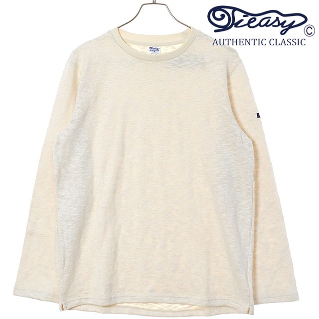 ティージー Tieasy オリジナルクルーネックシャツ [te002C FW25] Tieasy ORIGINAL CREWNECK メンズ トップス 長袖Tシャツ 日本製 オーガニックコットン NATURAL 正規取扱店