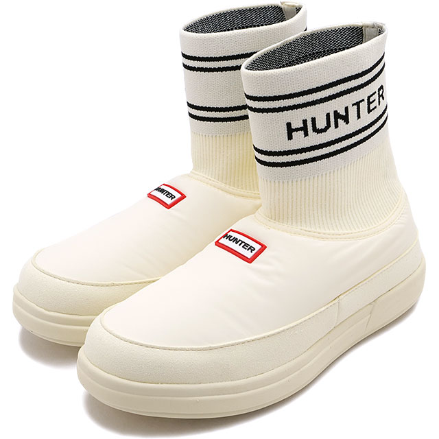 【SALE】ハンター HUNTER インアウト ハンターニッティドソックスリッパ [UFS7113REN-SDB FW25] IN/OUT HUNTER KNITTED SOCK SLIPPER レディース 靴 スリッポン ショートブーツ SHADED-WHITE/BLACK 正規取扱店【ts】