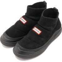 【返品送料無料】ハンター HUNTER インアウト フェイクスエード ニッティドカフブーツ [UFS7115REN-BLK FW25] IN/OUT FAUX SUEDE KNITTED CUFF B