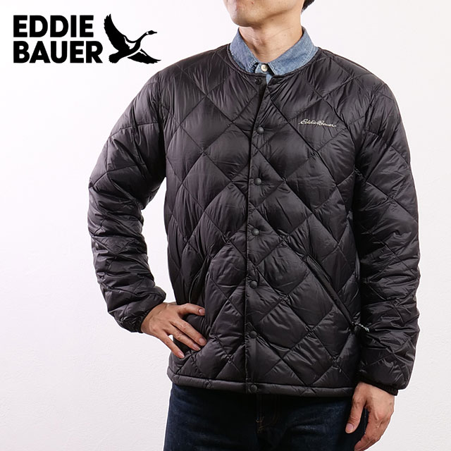 エディー・バウアー Eddie Bauer インナーダウンカーディガン [E942456M-06 FW25] INNER DOWN CARDIGAN メンズ アウター ライトダウンジャケット リップストップナイロン アウトドア BLACK 正規取扱店