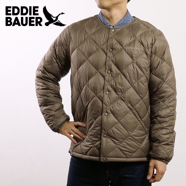 エディー・バウアー Eddie Bauer インナーダウンカーディガン [E942456M-38 FW25] INNER DOWN CARDIGAN メンズ アウター ライトダウンジャケット リップストップナイロン アウトドア BARK 正規取扱店