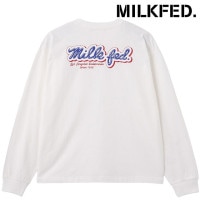 ミルクフェド MILKFED. アイシングロゴ Tシャツ [103254011002 FW25] ICING LOGO L/S TEE レディース トップス 長袖 クルーネック ホワイト 正規取扱店|