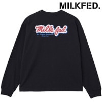 ミルクフェド MILKFED. アイシングロゴ Tシャツ [103254011002 FW25] ICING LOGO L/S TEE レディース トップス 長袖 クルーネック ブラック 正規取扱店|