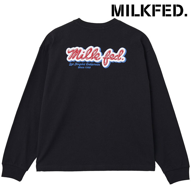 ミルクフェド MILKFED. アイシングロゴ Tシャツ [103254011002 FW25] ICING LOGO L/S TEE レディース トップス 長袖 クルーネック ブラック 正規取扱店