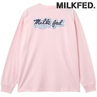 ミルクフェド MILKFED. アイシングロゴ Tシャツ [103254011002 FW25] ICING LOGO L/S TEE レディース トップス 長袖 クルーネック ライトピンク 正規取扱
