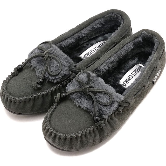 【SALE】ミネトンカ MINNETONKA フラットシューズ キーラ スリッパー [40686 FW25] KYRA SLIPPER レディース 靴 ファーモカシン 日本別注 CHARCOL 正規取扱店【ts】