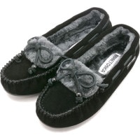 ミネトンカ MINNETONKA フラットシューズ キーラ スリッパー [40680 FW25] KYRA SLIPPER レディース 靴 ファーモカシン 日本別注 BLACK 正規取扱店|MINNE