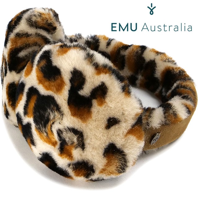 EMU Australia エミュオーストラリア Angahook Leopard Earmuffs レオパードイヤーマフ w7021 耳当て シープスキン 防寒 ムートンみみあて クリスマスギフト プレゼントにおすすめ エミュ オーストラリア EMU Australia シープスキン アンガフック