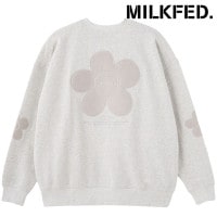 ミルクフェド MILKFED. フラワーエルボーパッチ スウェットトップ [103254012003 FW25] FLOWER ELBOW PATCH SWEAT TOP レディース トップス 長袖 