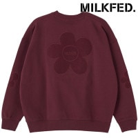 ミルクフェド MILKFED. フラワーエルボーパッチ スウェットトップ [103254012003 FW25] FLOWER ELBOW PATCH SWEAT TOP レディース トップス 長袖 