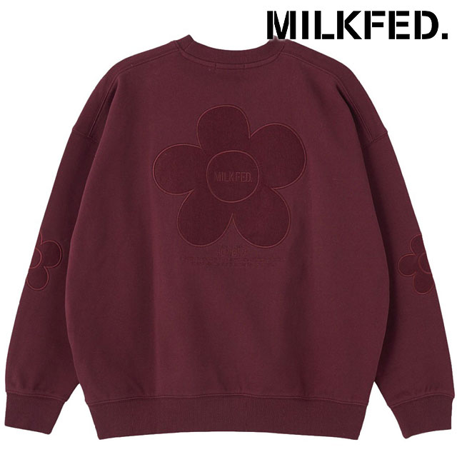 ミルクフェド MILKFED. フラワーエルボーパッチ スウェットトップ