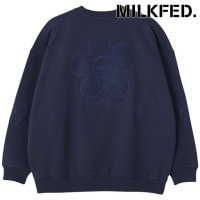 ミルクフェド MILKFED. フラワーエルボーパッチ スウェットトップ [103254012003 FW25] FLOWER ELBOW PATCH SWEAT TOP レディース トップス 長袖 