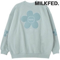 ミルクフェド MILKFED. フラワーエルボーパッチ スウェットトップ [103254012003 FW25] FLOWER ELBOW PATCH SWEAT TOP レディース トップス 長袖 