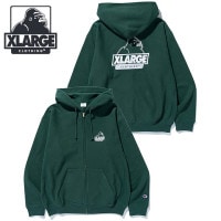 エクストララージ XLARGE メンズ チャンピオン リバースウィーブ ジップアップフーデッド スウェットシャツ [101254012024 FW25] XLARGE×Champion REVERSE