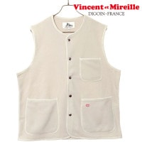 ヴァンソン エ ミレイユ VINCENT ET MIREILLE フリースベスト [VM252FL00230-03 FW25] FLEECE VEST メンズ ライトアウター 前ボタン OFF-WHI