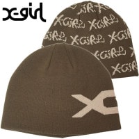エックスガール X-girl リバーシブル ジャガードビーニー [105254051008 FW25] REVERSIBLE JACQUARD BEANIE レディース xgirl 帽子 ニットキャッ